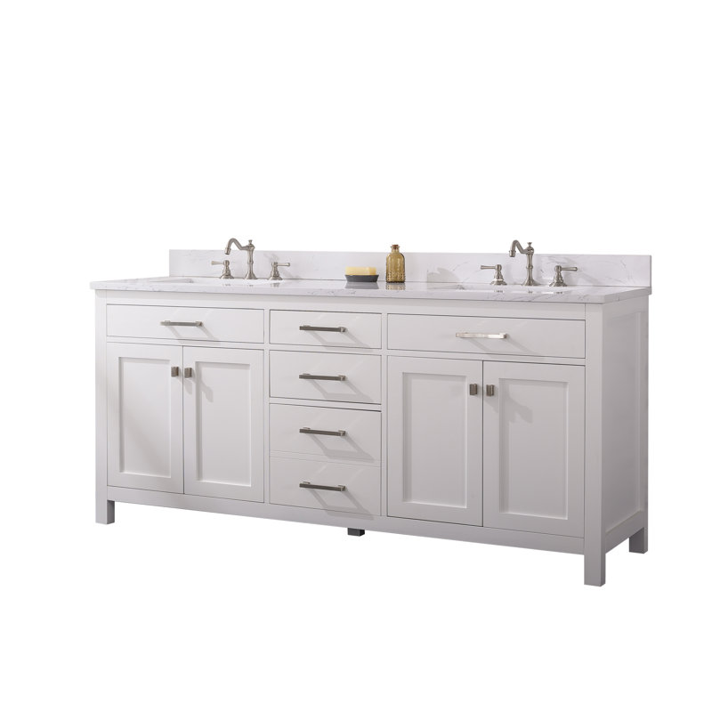 Mercury Row® Atencio 72'' Freestanding Double Bathroom Vanity with